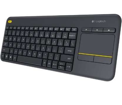 Tipkovnica LOGITECH K400+ Wireless Touch, bežična, crna, unifying, USB
