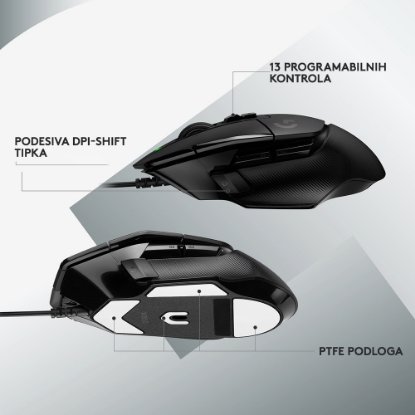 Miš LOGITECH Gaming G502 X, optički, 25600dpi, crni, USB