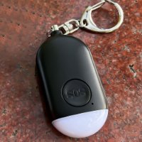 Osobni alarm ARIZA B300, privjesak, LED svjetlo, punjiva baterija, crni