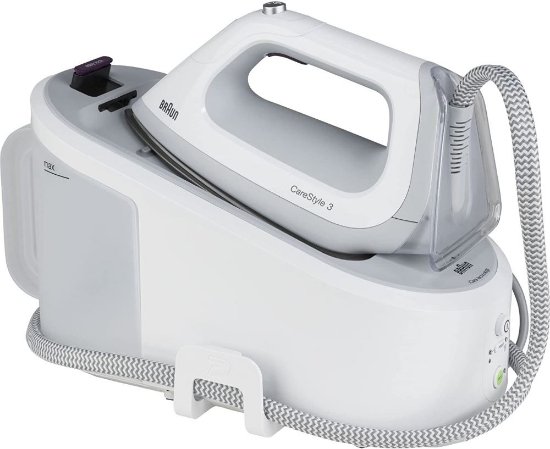 Parna postaja BRAUN IS3044WH, 2400W, 6 bara, 340 g/min, 2 l, bijelo-siva