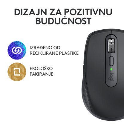Miš LOGITECH MX Anywhere 3S, laserski, bežični, BT, graphite