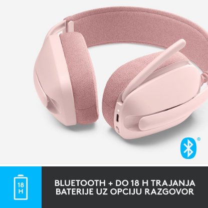 Slušalice LOGITECH Zone Vibe 100, bežične, BT, roze