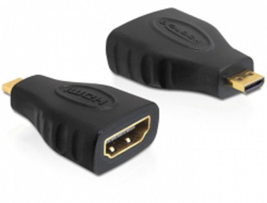 Adapter DELOCK, micro HDMI-D (M) na HDMI-A (Ž), crni