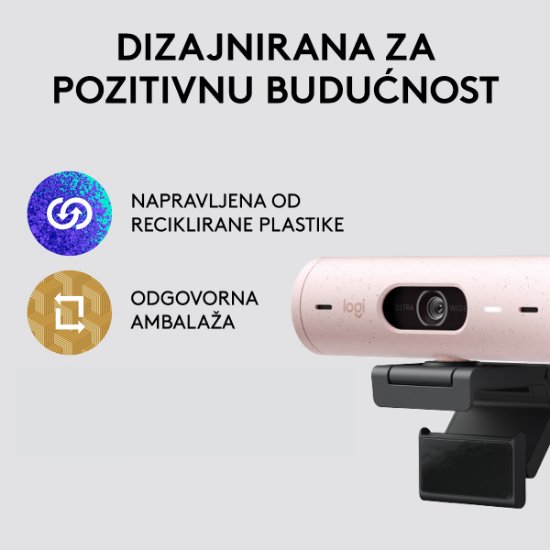 Web kamera LOGITECH Brio 500, roza