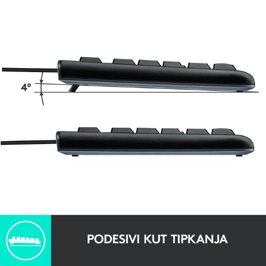 Tipkovnica + miš LOGITECH MK120 Desktop, crna, USB