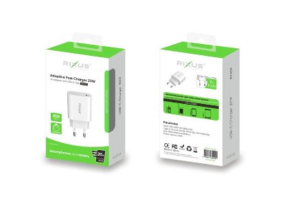 Kućni punjač RIXUS RX209, 20W, 1xUSB-C, bijeli