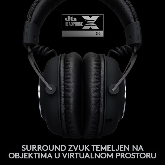 Slušalice LOGITECH Gaming G PRO X, 7.1, bežične, crne