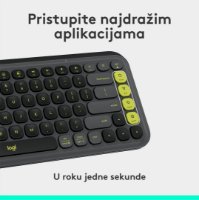 Tipkovnica LOGITECH POP Icon Keys, bežična, US Layout, BT, sivo-zelena