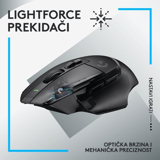 Miš LOGITECH Gaming G502 X Lightspeed, optički, 25000dpi, bežični, crni, USB