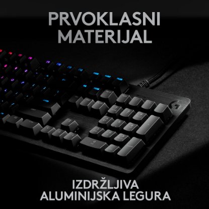Tipkovnica LOGITECH Gaming G513 Carbon, RGB, mehanička, GX Brown Tactile, US layout, crna