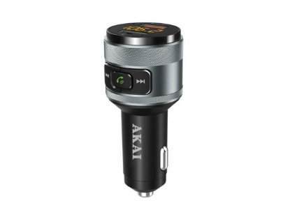 FM transmiter AKAI FMT-C57BT, 2xUSB punjač, BT, HandsFree, 12-24V, crni