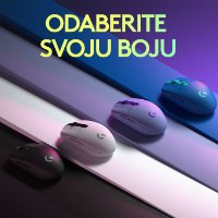 Miš LOGITECH Gaming G305 Lightspeed, bežični, optički, 12000dpi, lilac, USB