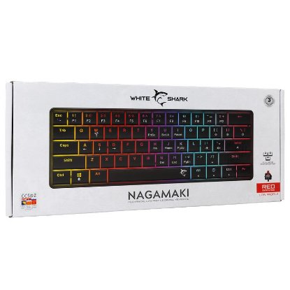 Tipkovnica WHITE SHARK GK-006112 Nagamaki, RGB, crveni switch, mehanička, UK/HR, USB, crna