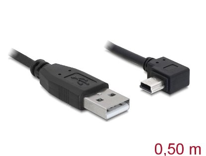 Kabel DELOCK, USB 2.0, USB-A (M) na USB mini-B 5-pin (M), 0.5m