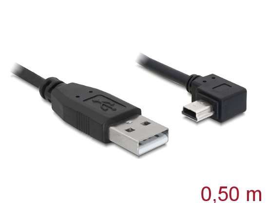 Kabel DELOCK, USB 2.0, USB-A (M) na USB mini-B 5-pin (M), 0.5m