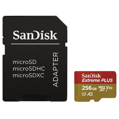 Memorijska kartica SANDISK, Micro SDXC Extreme Plus, 256GB, SDSQXBD-256G-GN6MA, 200MB/s + adapter