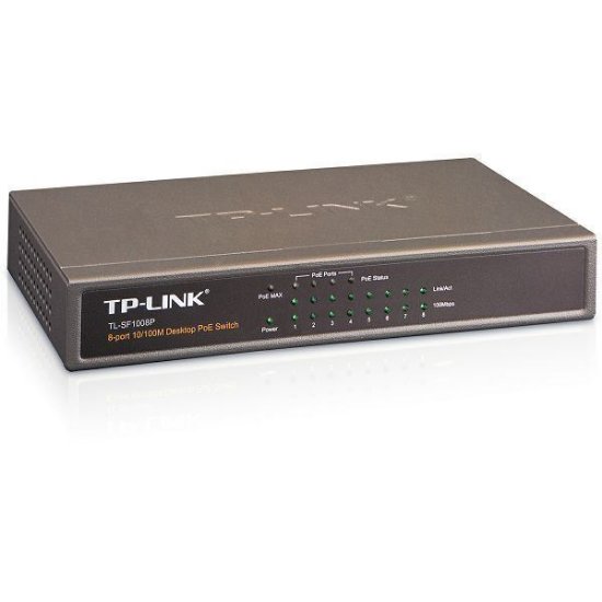 Switch TP-LINK TL-SF1008P, 10/100 Mbps, 5-port, 4x PoE, metalno kućište
