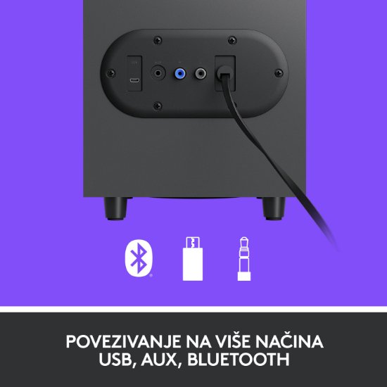 Zvučnici LOGITECH Z407 2.1, BT, crni