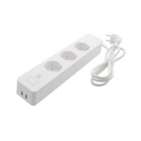 Pametni naponski kabel DELTACO SH-P03USB2, 3 utičnice, 2xUSB-A, WiFi, 1,5m, bijela