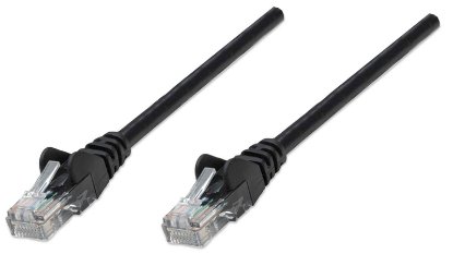 Kabel INTELLINET, patch CAT5e, U/UTP, crni, 15m