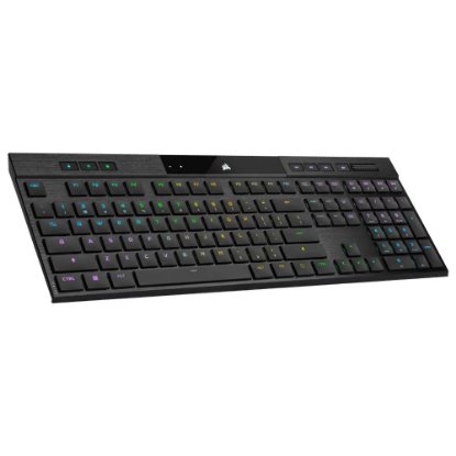 Tipkovnica CORSAIR K100 RGB AIR, mehanička, bežična, Cherry MX Ultra Low Profile Tactile, US Layout, USB, crna