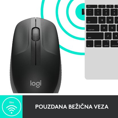 Miš LOGITECH M190, optički, bežični, 1000dpi, crni