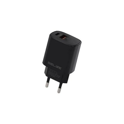 Kućni punjač BELINE BLN2CB20, 20W, PD3.0/QC3.0, USB-C + USB-A, crni