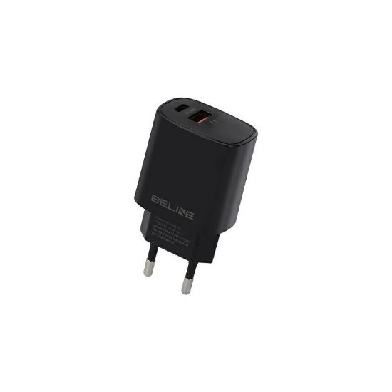 Kućni punjač BELINE BLN2CB20, 20W, PD3.0/QC3.0, USB-C + USB-A, crni