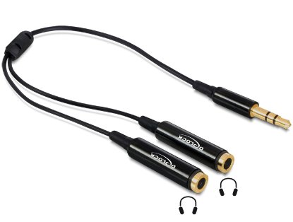 Adapter DELOCK, 3.5 mm stereo audio jack (M) na 2x 3.5 mm stereo audio jack (Ž)