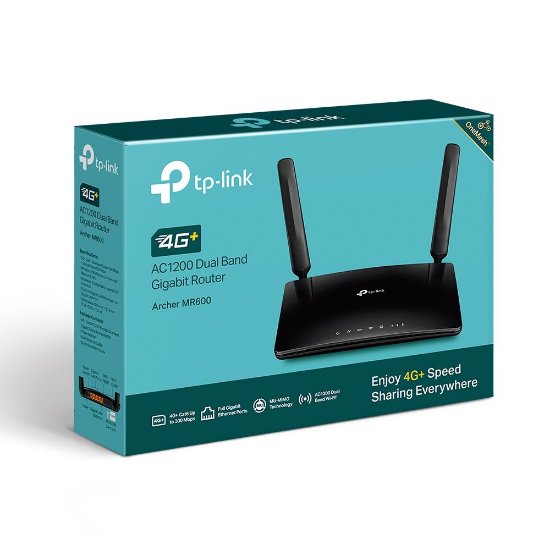 Router TP-LINK Archer MR600 V3, 802.11a/b/g/n/ac, 4G+ SIM, Dual Band Gigabit router, 3 x 10/100/1000 LAN + 1 x 10/100/1000 WAN + 1 x 4G SIM, 2 antene, bežični