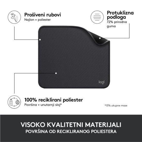 Podloga za miš, LOGITECH Studio, soft, crna