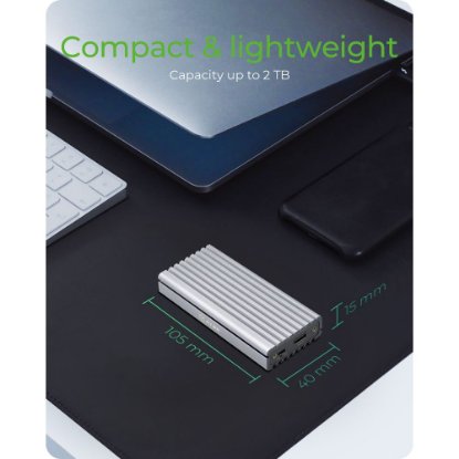 Eksterno kućište ICY BOX IB-1817Ma-C31, M.2 NVMe SSD, USB-C, srebrno