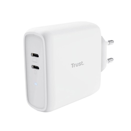 Kućni punjač TRUST Maxo, 2xUSB-C, 65W, bijeli