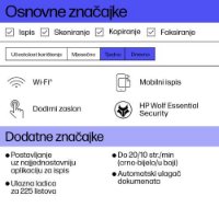 Multifunkcijski printer HP OfficeJet Pro 8122e , 405U3B, printer/scanner/copy, 4800dpi, WiFi, LAN, USB, bijeli, Instant Ink