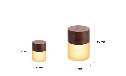 Stolna svjetiljka GINGKO Lemelia Light, bežična, tamno smeđa