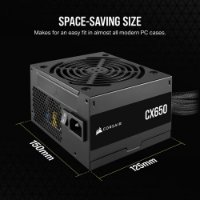 Napajanje 650W, CORSAIR CX650, CP-9020278-EU, 120mm vent., 80+ Bronze