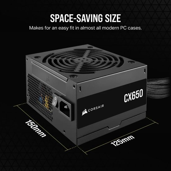 Napajanje 650W, CORSAIR CX650, CP-9020278-EU, 120mm vent., 80+ Bronze