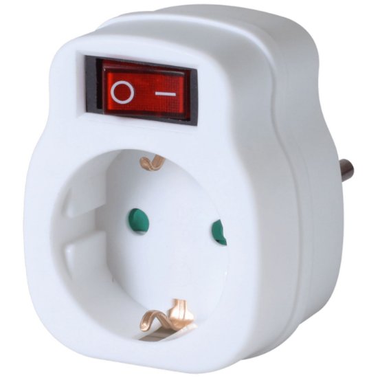 Strujna utičnica HOME NVK 1/WH, sa prekidačem, 16A, bijela