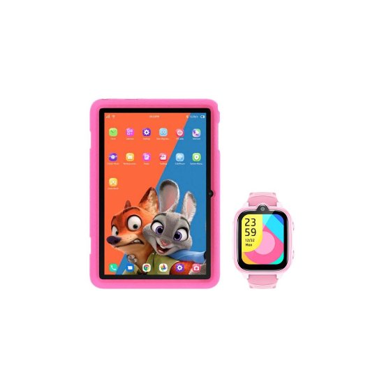 Tablet BLACKVIEW Tab 8 Kids, 10.1", WiFi, 4GB, 128GB, Android 12, rozi + Dječji pametni sat BLACKVIEW Z10, rozi