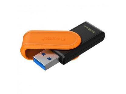 Memorija USB 3.2 FLASH DRIVE, 256GB, KINGSTON DataTraveler Exodia S DTXS/256GB, crno/narančasta