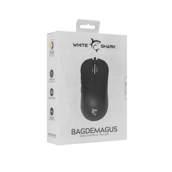 Miš WHITE SHARK GM-5010 Bagdemagus, RGB, 7200dpi, crni, USB
