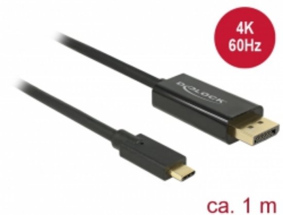 Kabel DELOCK, USB-C (M) na DisplayPort (M), DP Alt, 4k, 60 Hz, 1m