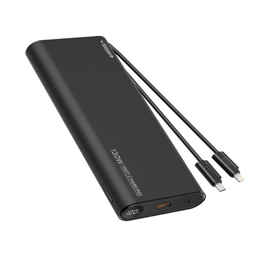 Mobilni USB punjač VEGER TC130, 25000 mAh, crni