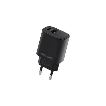 Kućni punjač BELINE BLN2CB30 GaN, 30W, PD3.0/QC3.0, USB-C + USB-A, crni