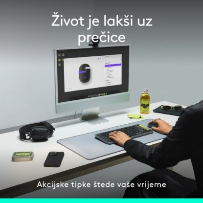Miš LOGITECH POP, optički, bežični, USB, BT, 1000dpi, bijeli