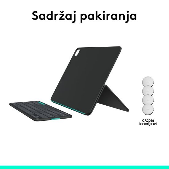 Tipkovnica za tablet LOGITECH Flip Folio V2, za ipad Pro & Air 13", Bluetooth, bežična, crna