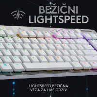 Tipkovnica LOGITECH Gaming G915 TKL Tenkeyless Lightspeed,Tactile switch, RGB, mehanička, bežična, UK Layout, USB, bijela