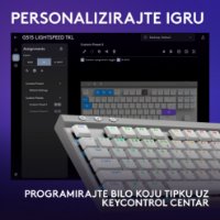 Tipkovnica LOGITECH Gaming G515 Lightspeed TKL, Tactile switch, RGB, mehanička, bežična, US Layout, USB, bijela