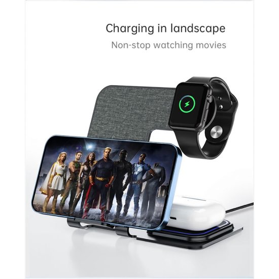 Kućni punjač VEGER Y9, 3u1, bežični, sivi