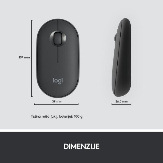 Tipkovnica + miš LOGITECH MK470 Slim Wireless, bežična, crna